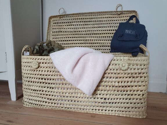 Coffre de rangement en feuilles de palmier (80cm)