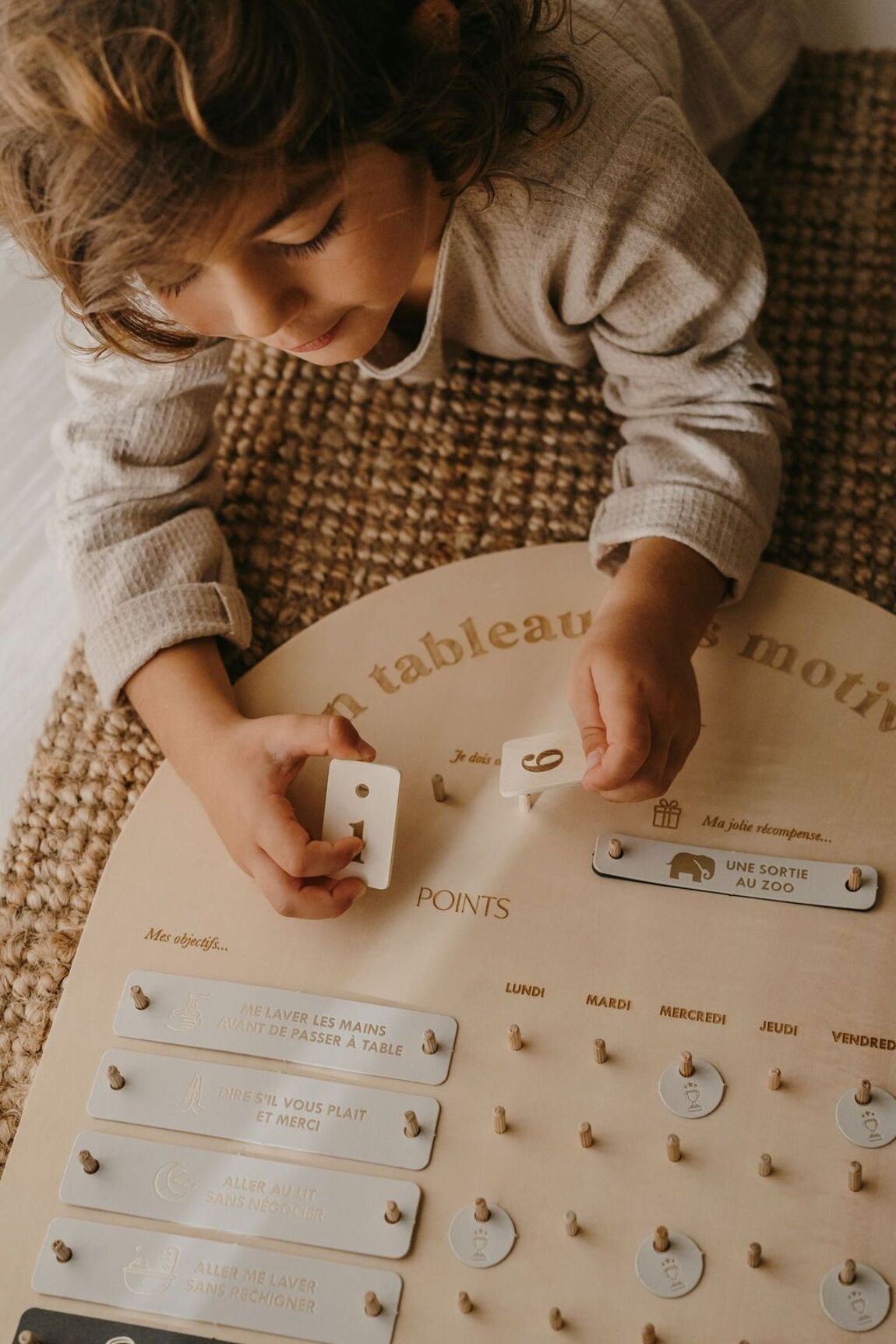 Tableau d'apprentissage en bois Montessori - Mes Motivations
