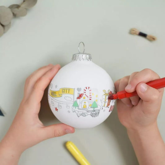 Kit DIY Boule de Noël à colorier
