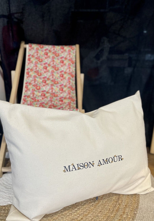 Grand Coussin Ecru Maison Amour