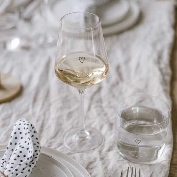 Verre à vin - Motif coeur