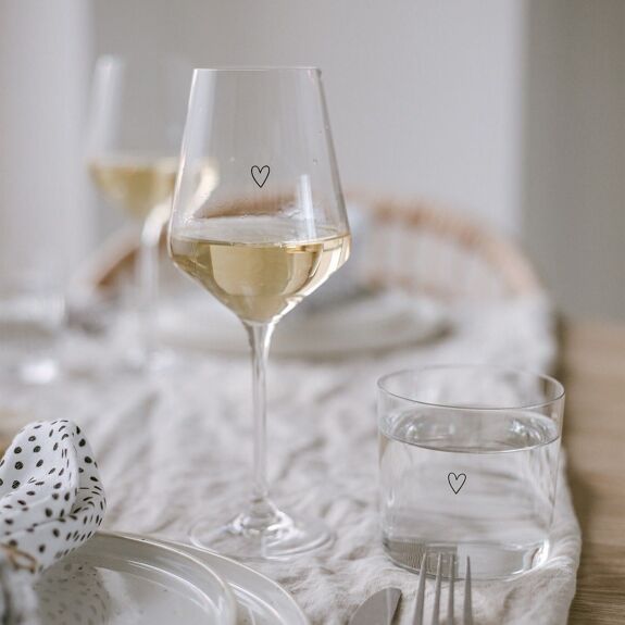 Verre à vin - Motif coeur
