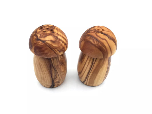 Lot de 2 salières et poivrières en bois d'olivier