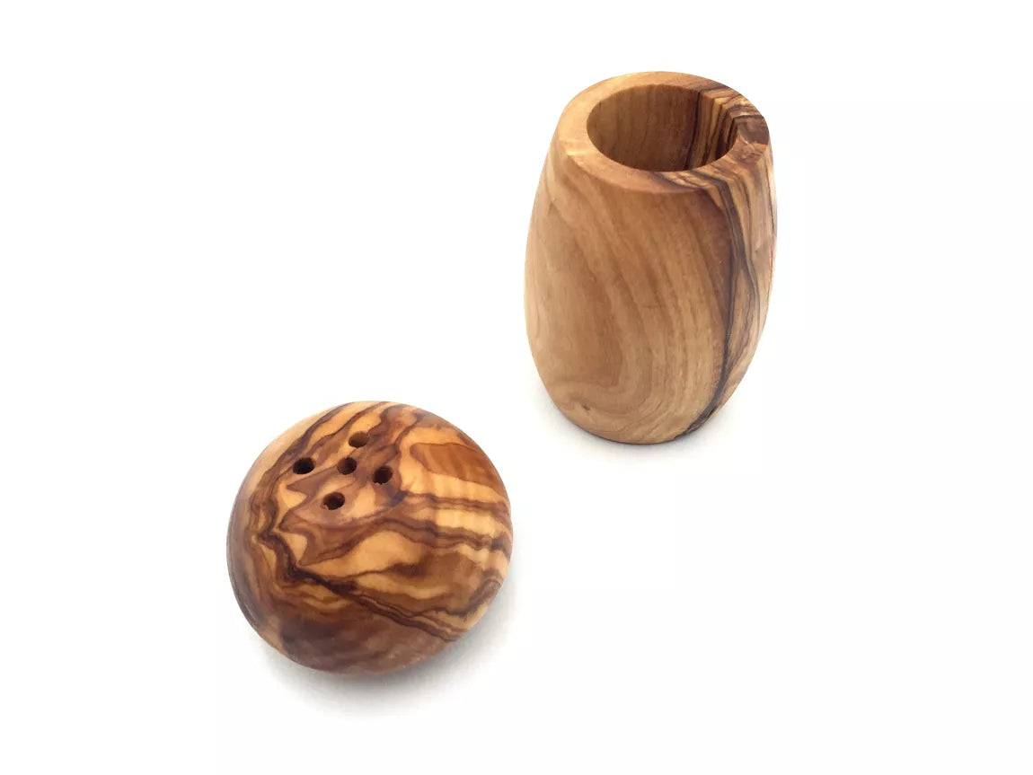 Lot de 2 salières et poivrières en bois d'olivier