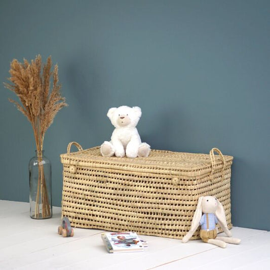 Coffre de rangement en feuilles de palmier (80cm)