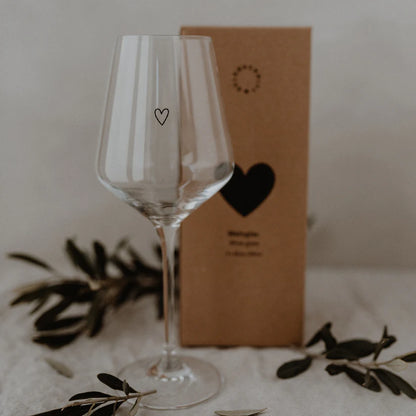 Verre à vin - Motif coeur